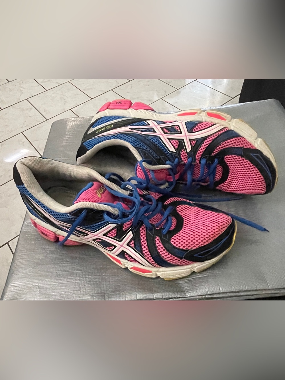Asics Women's Pink and Blue Running Shoes